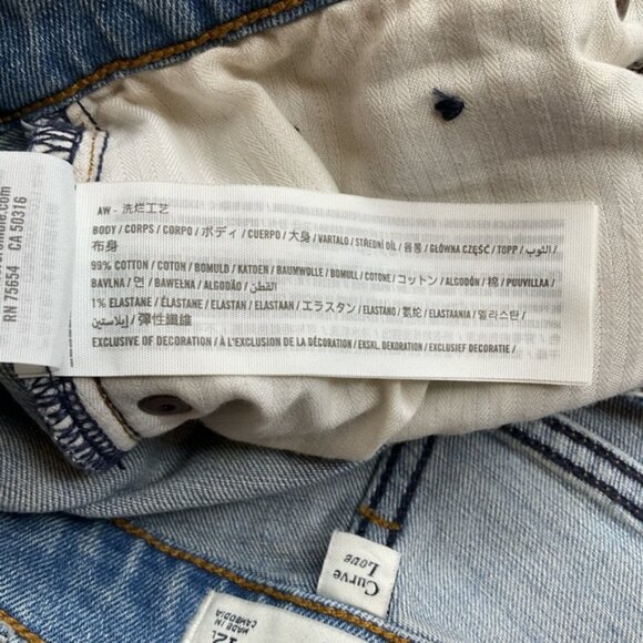 A&F Curve Love 90’s Slim Straight 31 Long Criss‎ Cross Asymmetric Medium Wash - Picture 8 of 9